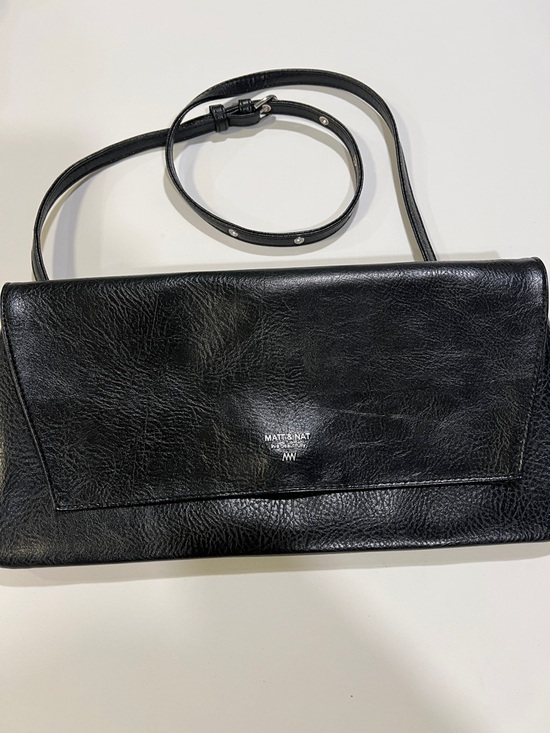 Matt & Nat Handbags - Matt & Nat Black Vegan Leather Fold-Over Crossbody